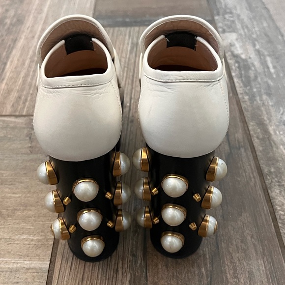 Gucci Vegas White Pearl Studded Platform Loafer size 37 - Picture 7 of 13